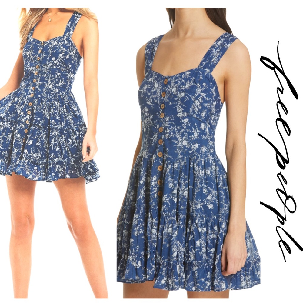 Free People Dance on the Black Top Mini Dress